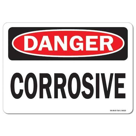 Signmission Safety Sign, OSHA Danger, 18" Height, 24" Width, Aluminum, Corrosive, Landscape, 1824-L-19323 OS-DS-A-1824-L-19323